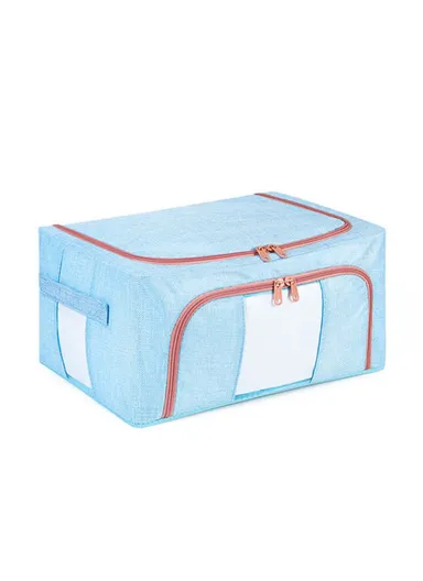 21L Small Size Dual Opening Summer Clothes Storage Bag With Transparent Window TB-0432 - Sky Blue