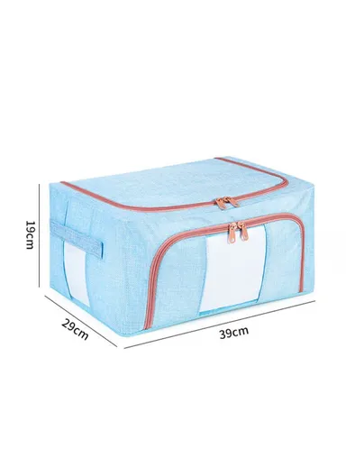 21L Small Size Dual Opening Summer Clothes Storage Bag With Transparent Window TB-0432 - Sky Blue