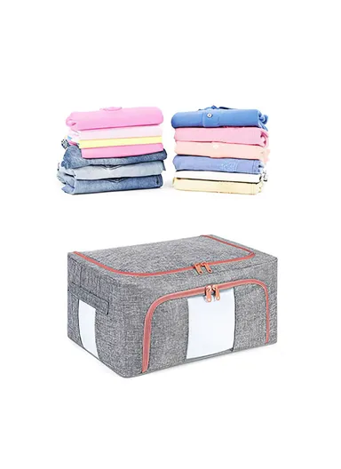 21L Small Size Dual Opening Summer Clothes Storage Bag With Transparent Window TB-0432 - Sky Blue