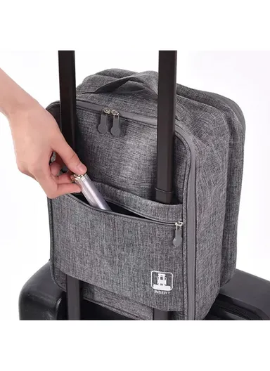 3 Pair Shoes Holder Bag, Portable Shoes Pouch, Travel Shoe Storage Organizer (W30 x D21.5 x H9)cm - Black / S