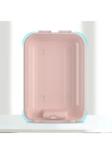 4-Pcs Large Transparent Shoe Organizer, Box Closet Plastic Shoe Storage Case Organizer (L37 x W21.5 x H13)cm - Pink