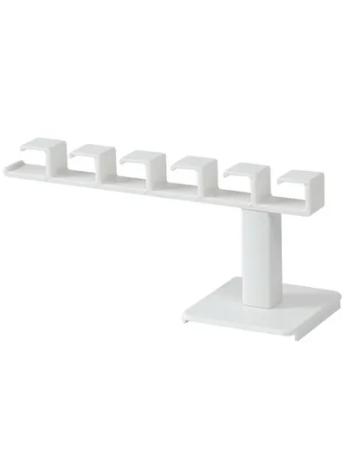 6-Hooks Adhesive L Shape Hanger Plastic Storage Rack Cabinet No Drill Organizer (L20 x W8.6)cm