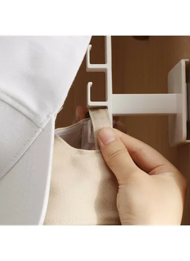 6-Hooks Adhesive L Shape Hanger Plastic Storage Rack Cabinet No Drill Organizer (L20 x W8.6)cm