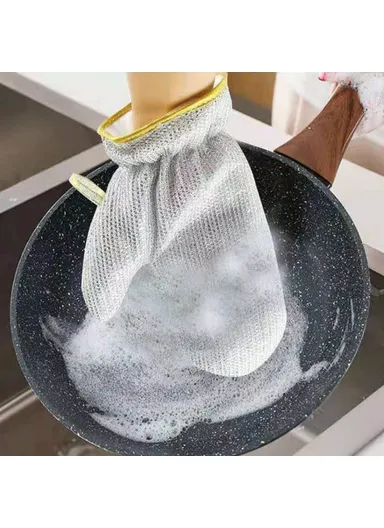 1 Pair Dishwashing Gloves, Non-Stick Oil-Resistant Heat-Resistant Kitchen Cleaning Gloves (L17 x W23.5)cm