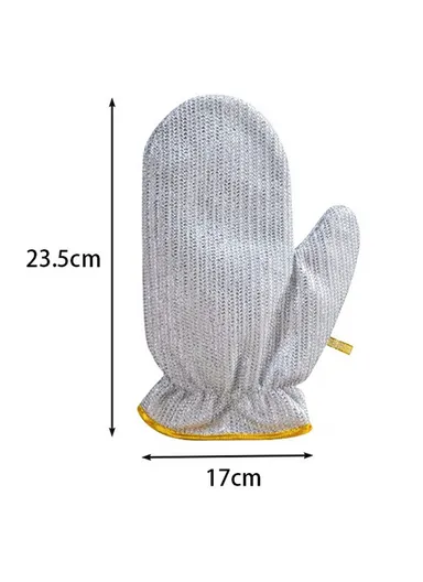 1 Pair Dishwashing Gloves, Non-Stick Oil-Resistant Heat-Resistant Kitchen Cleaning Gloves (L17 x W23.5)cm