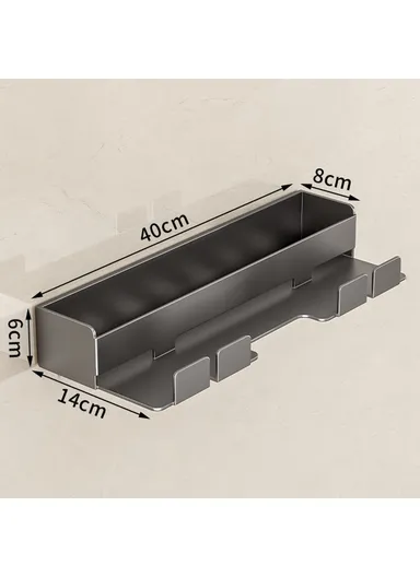 Stainless Steel Hair Styling Tool Organizer Wall Mounted Rack No Drill Storage Holder - Tarnish