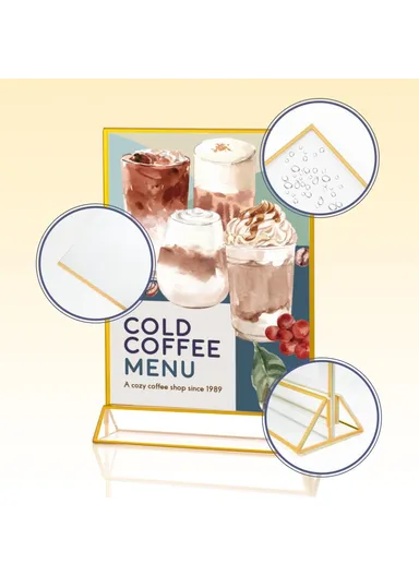 6Pcs Vertical Sign Menu Holder, T-Shaped Double-Sided Acrylic Clear Display Stand (L15 x W21)cm