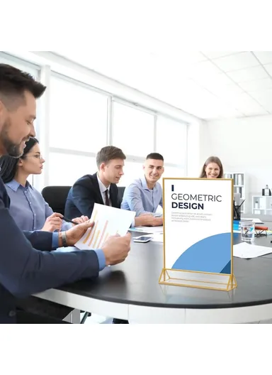 6Pcs Vertical Sign Menu Holder, T-Shaped Double-Sided Acrylic Clear Display Stand (L15 x W21)cm