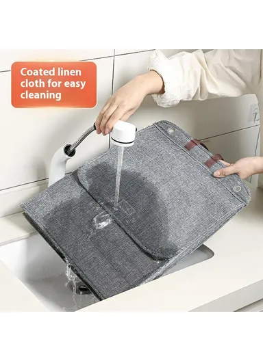 Foldable Hanging Laundry Hamper Basket, Wall-Mounted Dirty Clothes Bin (W58 x D15 x H41)cm - Beige / L