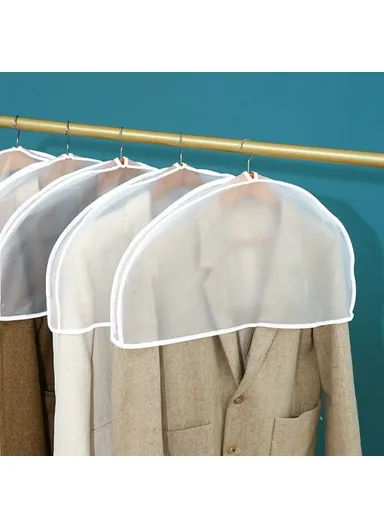 10-Pcs Transparent PEVA Coat Dust Covers, Half-Body Design Hanging Garment Bags (L60 x W5 x H30)cm
