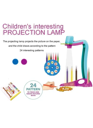 Multi-functional Slide Projector for Kids Creative Painting Projection Puzzle Game - Red