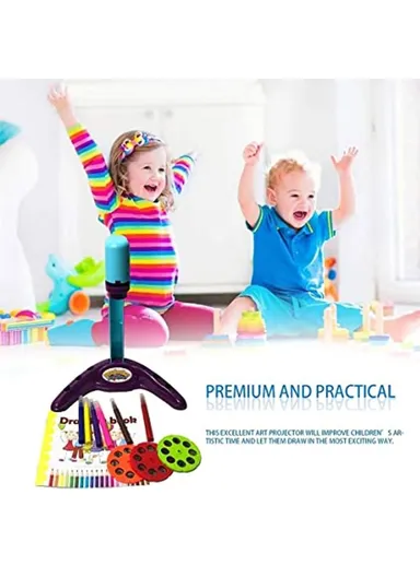 Multi-functional Slide Projector for Kids Creative Painting Projection Puzzle Game - Red