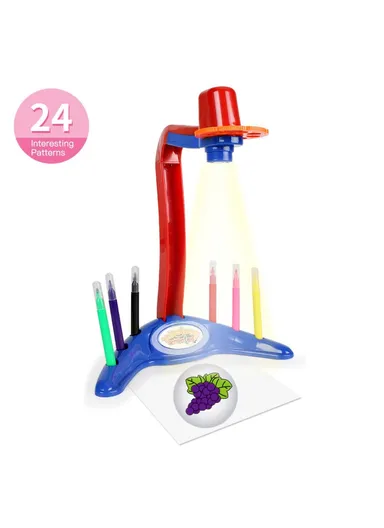 Multi-functional Slide Projector for Kids Creative Painting Projection Puzzle Game - Red