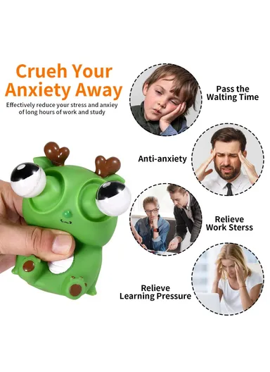 Funny Bulging Eyes Cartoon Dragon PVC Squeeze Doll Stress Relief Toy - Dark Green
