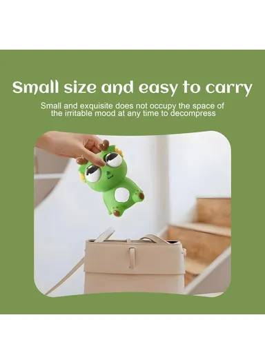 Funny Bulging Eyes Cartoon Dragon Squeeze Toy, Adults &amp; Children PVC Stress Relief Doll (W6.5 x H11)cm - Pink