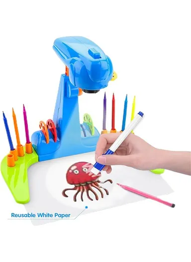 Drawing Projector for Kids Tracing Drawing Projector Toy Sketcher with Light YM133 - Blue