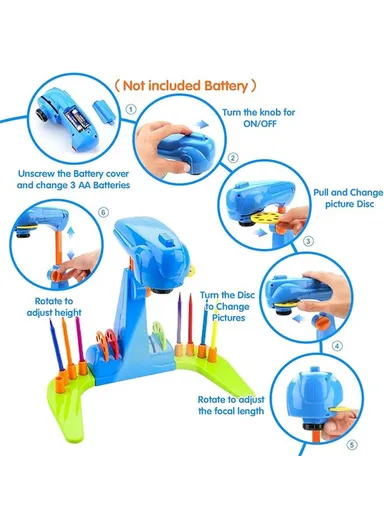 Drawing Projector for Kids Tracing Drawing Projector Toy Sketcher with Light YM133 - Blue