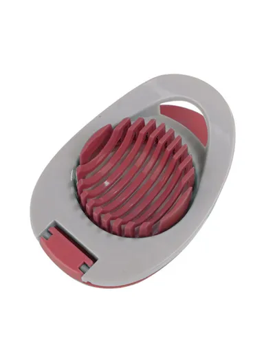 Egg Slicer 304 Stainless Steel Cutting Wires Egg Cutter Salted Duck Egg Divider Kitchen Tool - Grey &amp; Red