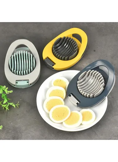 Egg Slicer 304 Stainless Steel Cutting Wires Egg Cutter Salted Duck Egg Divider Kitchen Tool - Grey &amp; Red