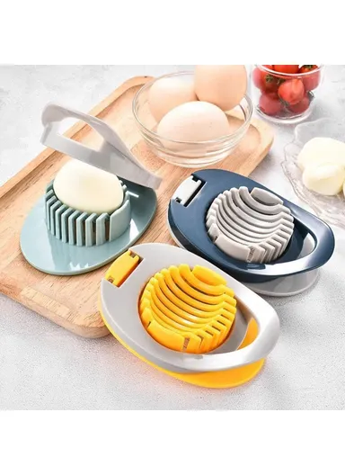 Egg Slicer 304 Stainless Steel Cutting Wires Egg Cutter Salted Duck Egg Divider Kitchen Tool - Grey &amp; Red