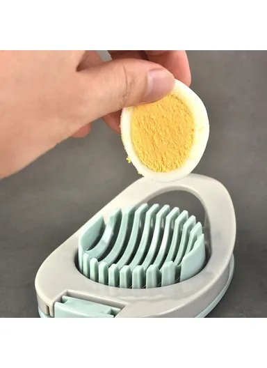 Egg Slicer 304 Stainless Steel Cutting Wires Egg Cutter Salted Duck Egg Divider Kitchen Tool - Grey &amp; Red