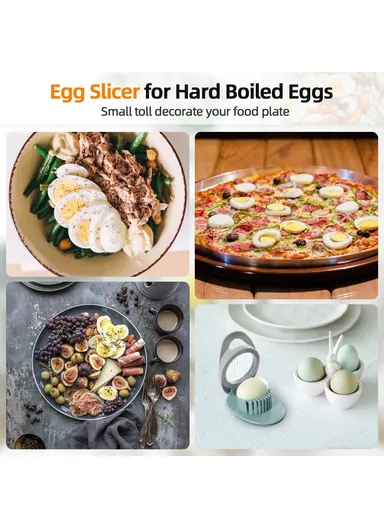 Egg Slicer 304 Stainless Steel Cutting Wires Egg Cutter Salted Duck Egg Divider Kitchen Tool - Grey &amp; Red