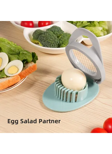 Egg Slicer 304 Stainless Steel Cutting Wires Egg Cutter Salted Duck Egg Divider Kitchen Tool - Green