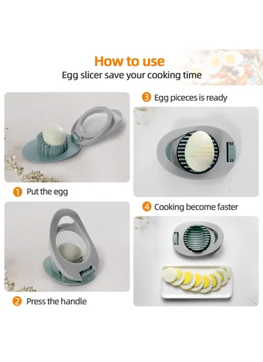Egg Slicer 304 Stainless Steel Cutting Wires Egg Cutter Salted Duck Egg Divider Kitchen Tool - Green