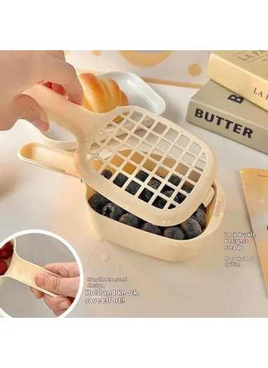 Kitchen Fruit Washing Strainer PP Basket with Lid Home Fruit Vegetable Washing Bowl Drainer