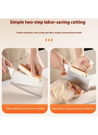 Effortless Kitchen Knife &amp; Cleaver Sharpener with Safety Hand Guard (L11 x W2.7)cm - Orange