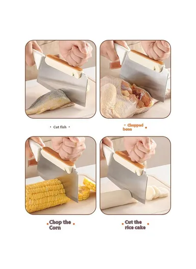 Effortless Kitchen Knife &amp; Cleaver Sharpener with Safety Hand Guard (L11 x W2.7)cm - Orange