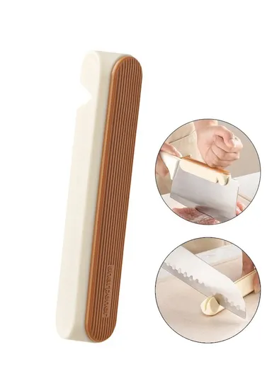 Effortless Kitchen Knife &amp; Cleaver Sharpener with Safety Hand Guard (L11 x W2.7)cm - Orange