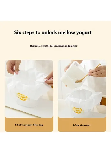 Cartoon Design Greek Yogurt Strainer Cold Brew Yogurt Separator Whey Filter ( BPA Free , No FDA ) - Orange