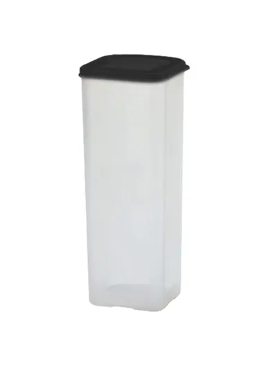 Airtight Bread Storage Container with Lid, Transparent Plastic Kitchen Bread Box (L13 x W13 x H34)cm - Black