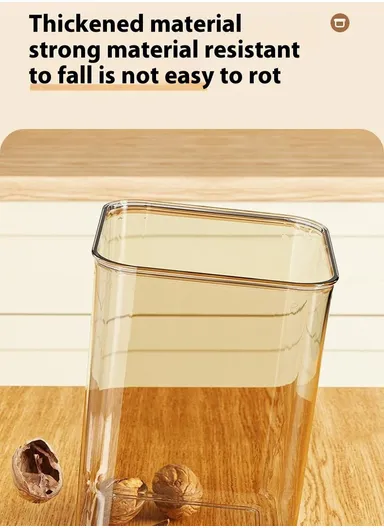 1800ml Rectangular PS Airtight Container Push Button Grains Snacks Kitchen Food Storage Canister - Green