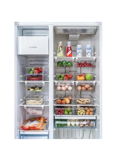 Refrigerator Organizer Bin Pull-out Fridge Drawer Organizer Clear Storage Basket for Fridge Freezer Cabinets Pantry - 8 Grids