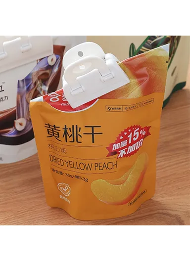 2-Pcs Food Bag Sealing Clips, Cereal Bag, Office Document, Snack, Potato Chip Bag (L6 x W5)cm - Size: S