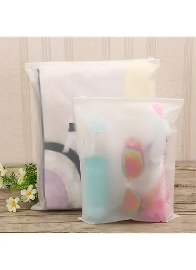 100Pcs 16C Thickness Travel Storage Pouch EVA Resealable Sliding Zip Bags MX-063 (L20 x W30)cm