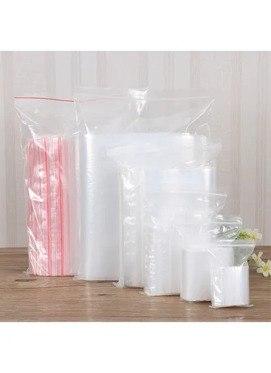 100-Pcs Clear Storage PE Bags Resealable Ziplock Sealing Pouches MX-054 (L32 x W45)cm