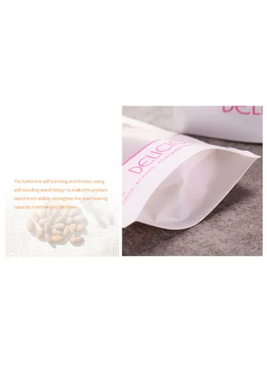 100-Pcs White Kraft Paper Bags Food Storage Pouches MX-007 (L20 x W10 x H30)cm