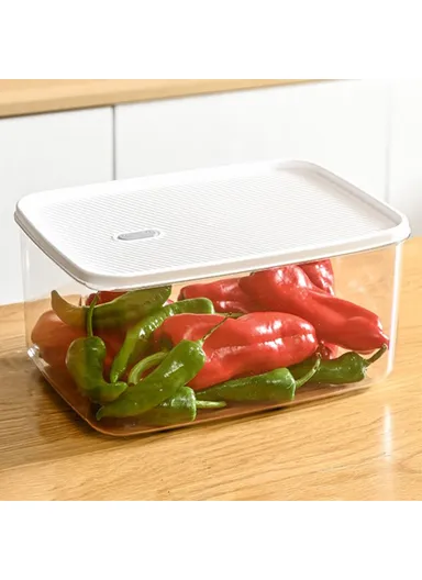 7000ml Stackable Bins Lid Cover PE+PET Containers Refrigerator Food Organizers TY-59367 (L29 x W21 x H14.5)cm