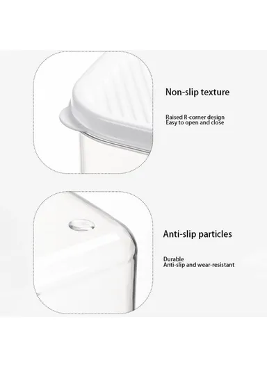 7000ml Stackable Bins Lid Cover PE+PET Containers Refrigerator Food Organizers TY-59367 (L29 x W21 x H14.5)cm