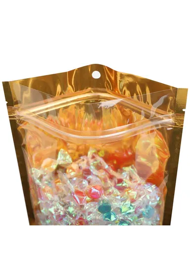 100-Pcs 16C Sealing Stand Up Bags, Transparent Window Design Food Storage Bags MX-111 (L13 x W5 x H20.5)cm