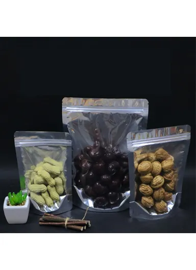 100Pcs 20C Zip Lock Aluminum Foil Stand-up Sealing Bag MX-067 (L20 x W5 x H28)cm