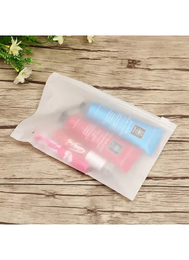 100Pcs 16C Thickness Travel Storage Pouch EVA Resealable Sliding Zip Bags MX-063 (L25 x W35)cm