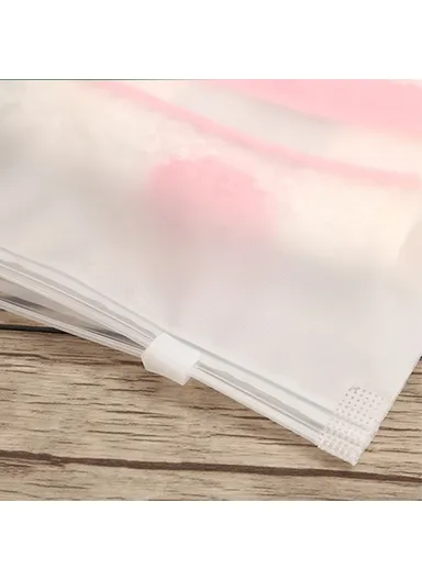 100Pcs 16C Thickness Travel Storage Pouch EVA Resealable Sliding Zip Bags MX-063 (L19x25)cm