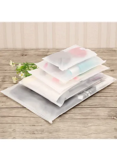 100Pcs 16C Thickness Travel Storage Pouch EVA Resealable Sliding Zip Bags MX-063 (L19x25)cm