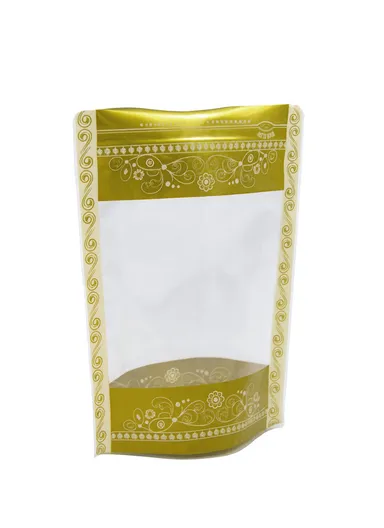 100Pcs Lace Pattern Clear Snack Storage Pouch 13C Sealing Bags MX-066 (L20 x W4.5 x H28)cm