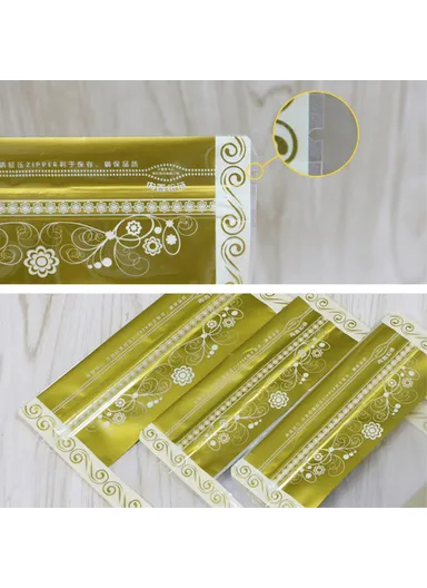 100Pcs Lace Pattern Clear Snack Storage Pouch 13C Sealing Bags MX-066 (L20 x W4.5 x H28)cm