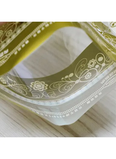 100Pcs Lace Pattern Clear Snack Storage Pouch 13C Sealing Bags MX-066 (L20 x W4.5 x H28)cm